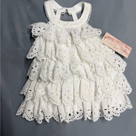 Sara Sara Other - Baby Sara White Tiered Eyelet Lace Ruffle Dress - 2T NWT